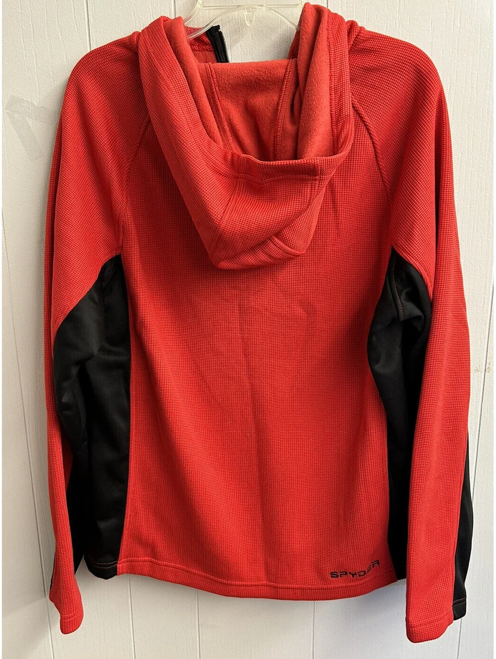 Spyder Mens Hoodie. Red With Black Sides & Part Of Sleeves. 1/4 Zip. Size L. NWT